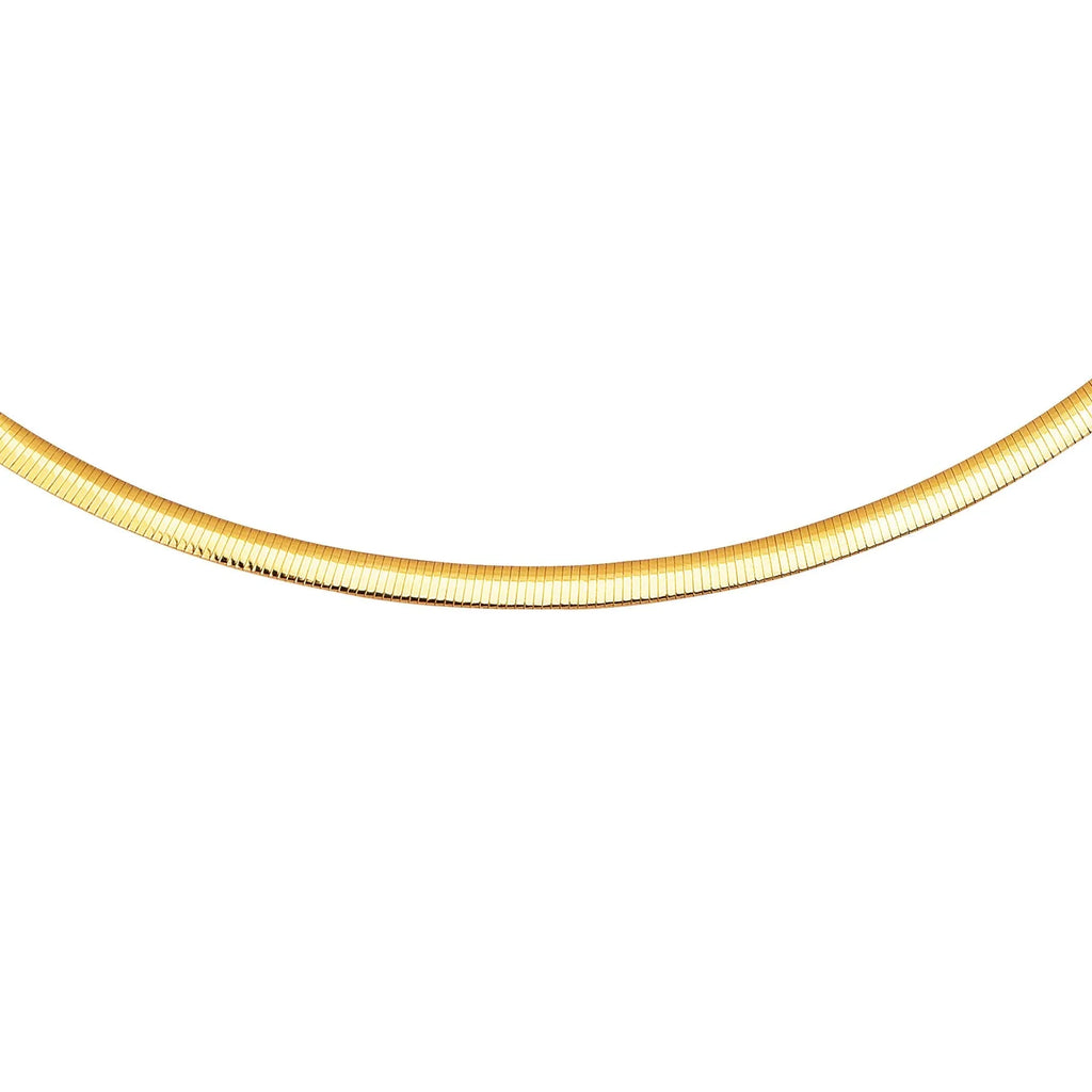 Omega Gold And 2-Tone 5mm 14K Domed Yellow Chain 18 Sterling Reversible Inches Gold Silver