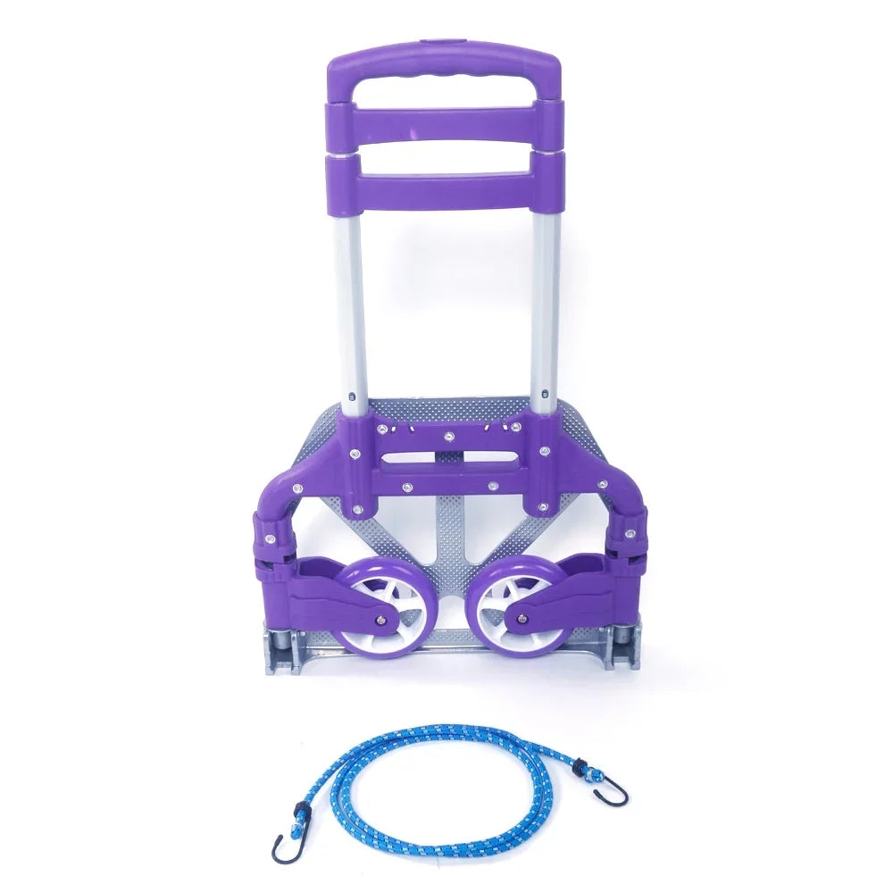 Folding Dolly Cart Portable Collapsible Aluminium BMTBUY Trolley Luggage Truck Hand Purple Push