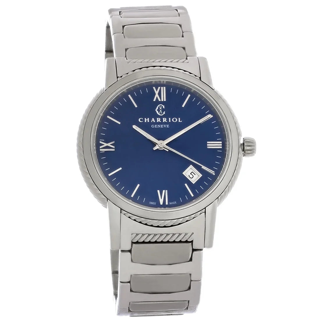 Quartz Charriol Philippe Pre-Owned Mens Parisii Stainless P40S2.930.002 Watch