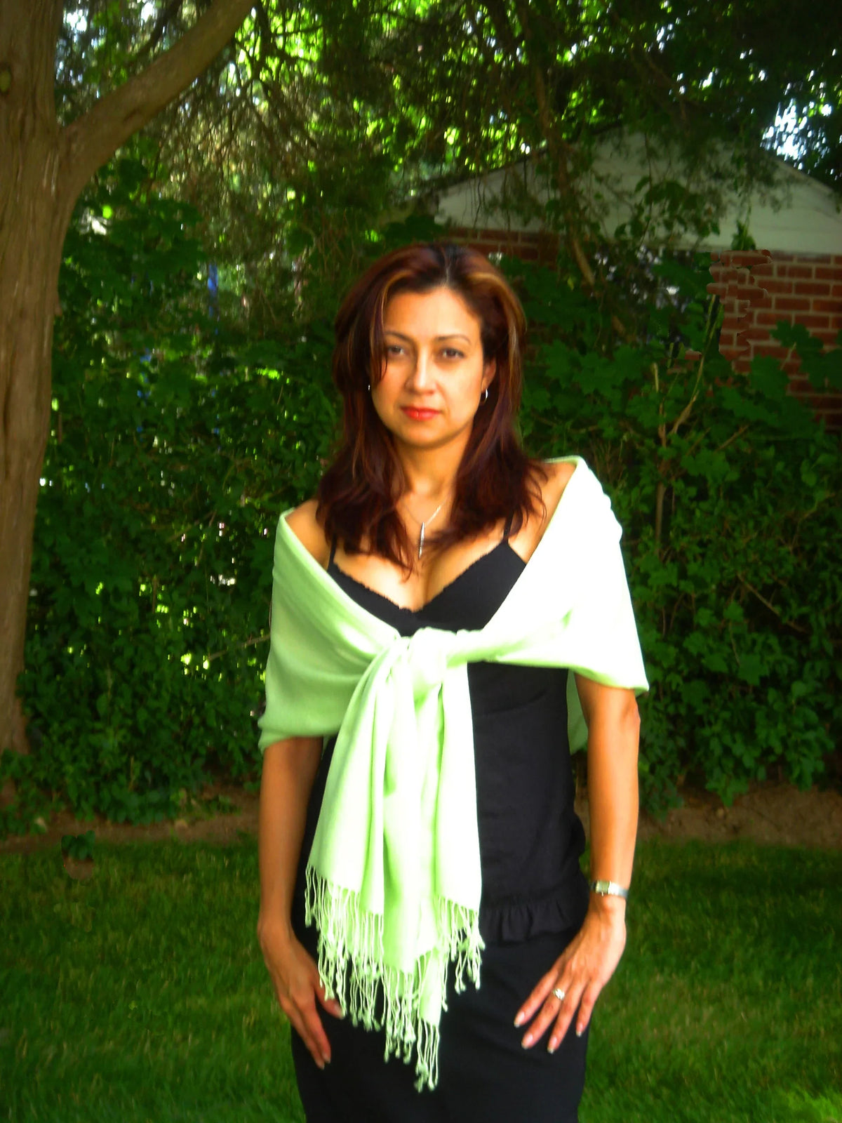 (Honey Green Shawl/Cashmere Scarf/Wool/Silk Dew Shawl) Shawl/Shawls/Scarf/Scarves/Wrap/Stole/Muffler/Cape/Ruana/Blanket/Throw/Pashmina Regular