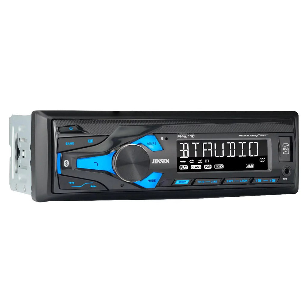 Single Din AM/FM Jensen USB/AUX Stereo Car MP3 MPR2110 Bluetooth Digital