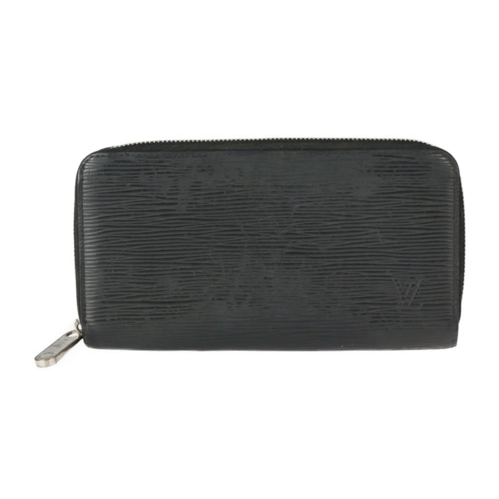 Long Louis Zippy Round Vuitton M61857 VUITTON Black Pre-Owned Leather Wallet Hardware Zipper Silver (Good) LOUIS Epi