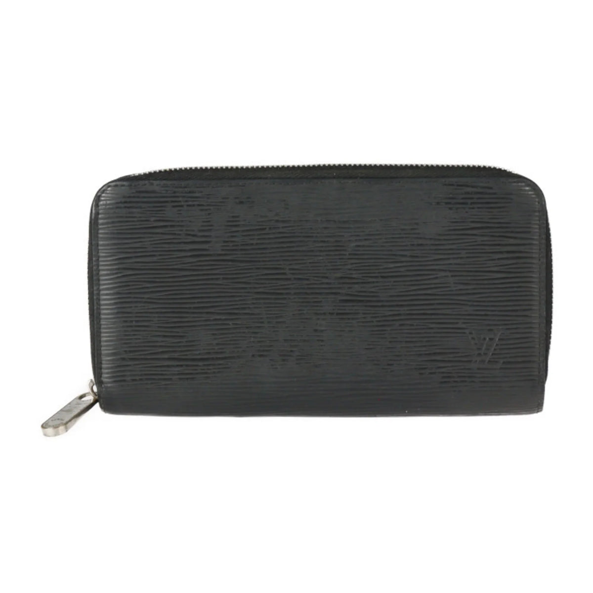 Long Louis Zippy Round Vuitton M61857 VUITTON Black Pre-Owned Leather Wallet Hardware Zipper Silver (Good) LOUIS Epi