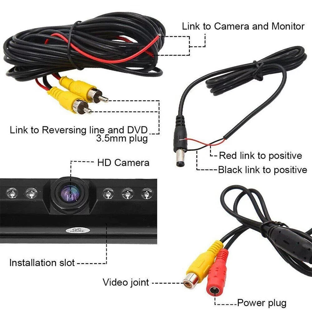 with Night - Camera Rear View License Frame Plate Backup Car Vision