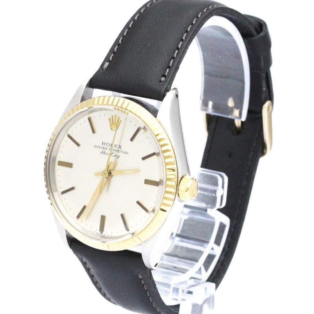 Mens Vintage Oyster Perpetual BF560275 18K Airking ROLEX Yellow Steel Used Gold Authenticated Watch