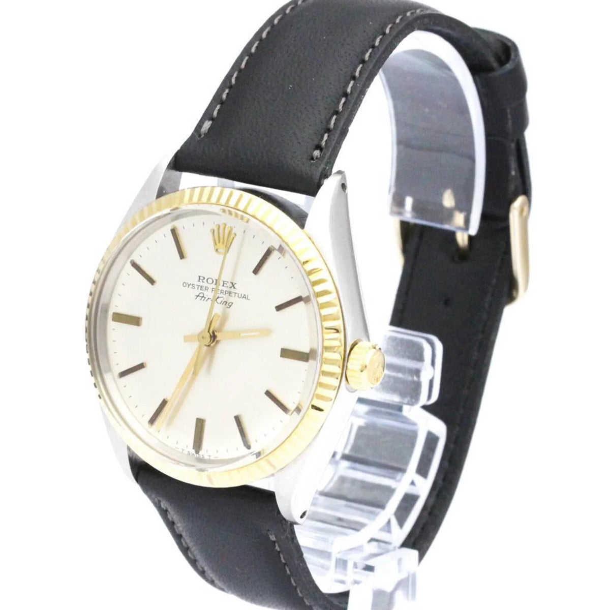 Mens Vintage Oyster Perpetual BF560275 18K Airking ROLEX Yellow Steel Used Gold Authenticated Watch