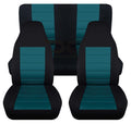 Full 2003-2006 wrangler LJ with Front&Rear T402-Designcovers Compatible and Teal- Jeep Covers:Black 2door Seat Set