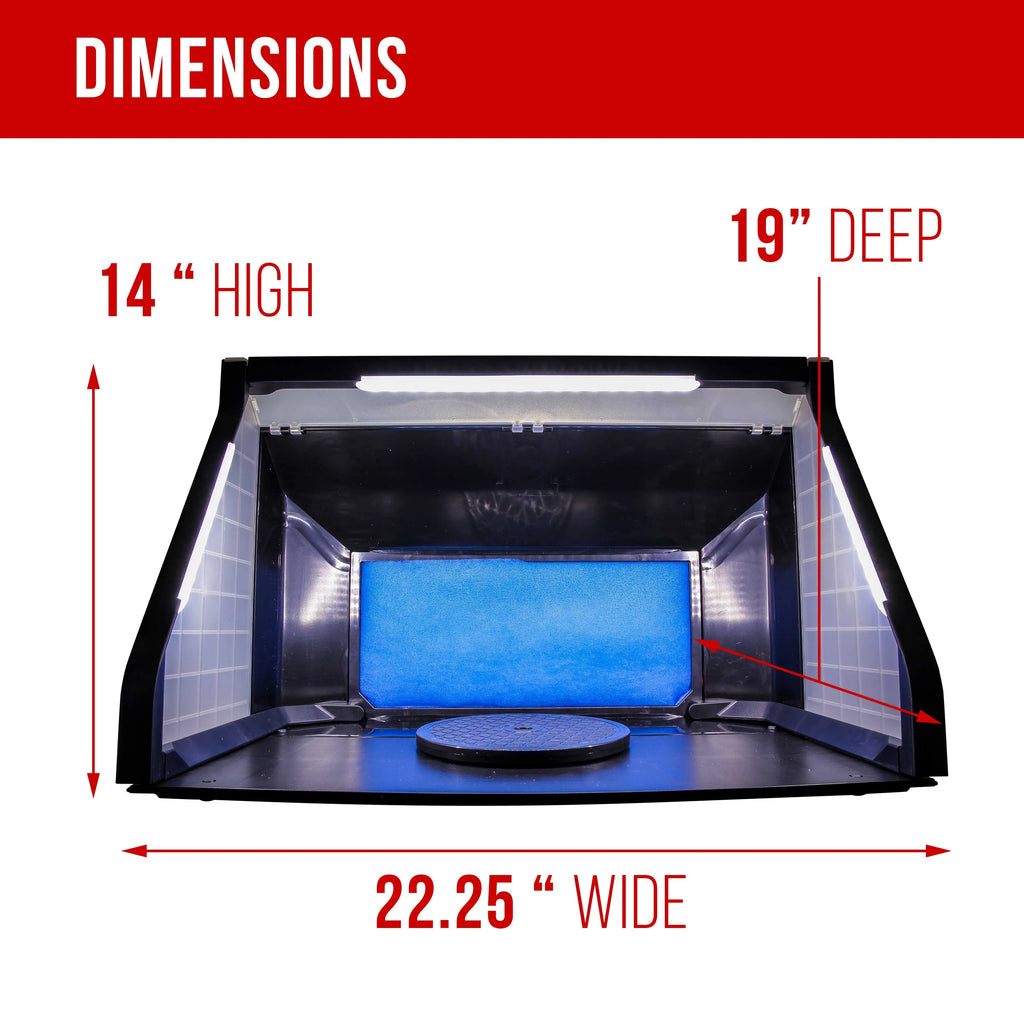 Hobby Dual Airbrush with Hose Extension (Extends Kit up to Spray Portable, 5.6 Lights, Feet) Booth Exhaust LED Fan,