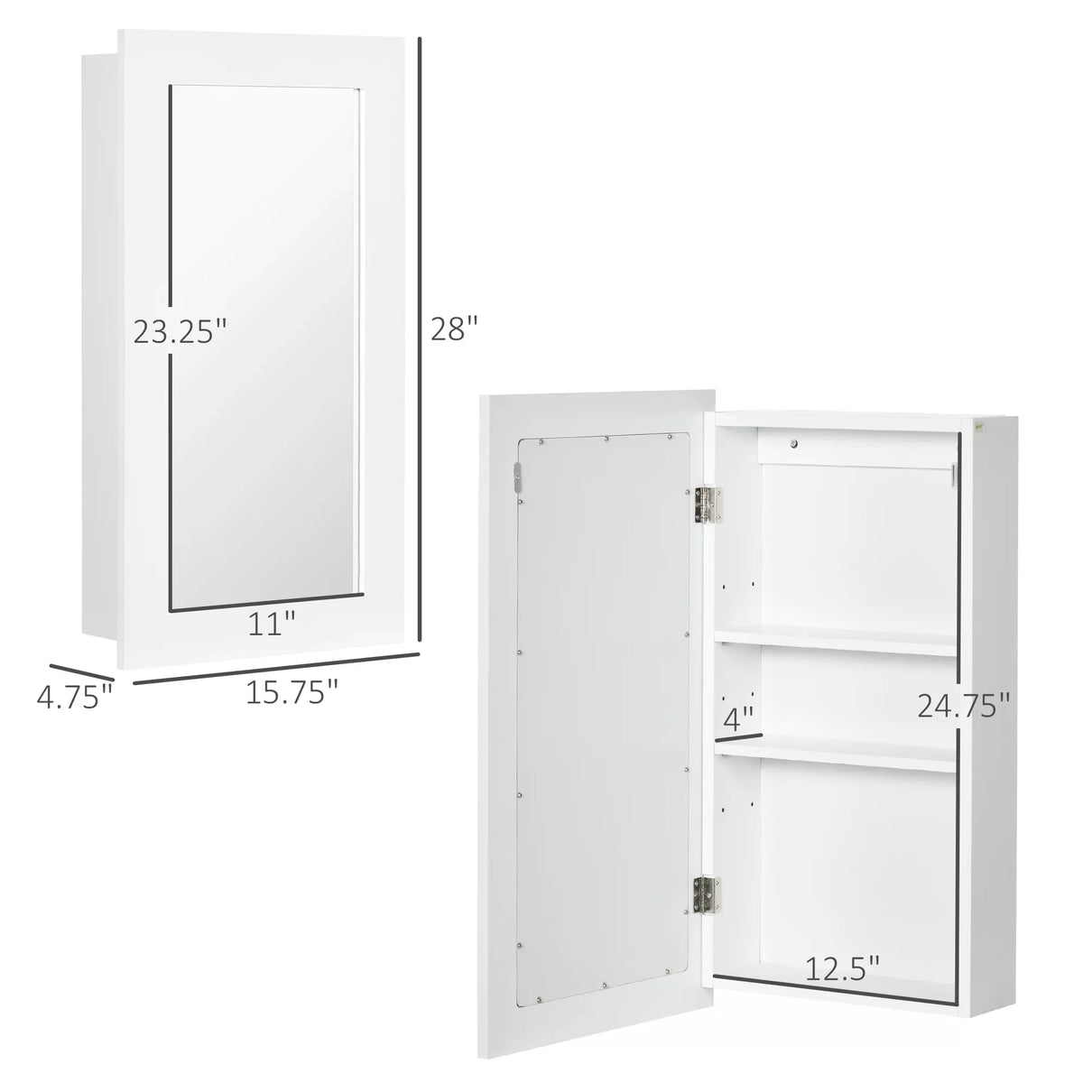 Cabinet, White kleankin Bathroom Mirror Wall Mounted Cabinet, Medicine