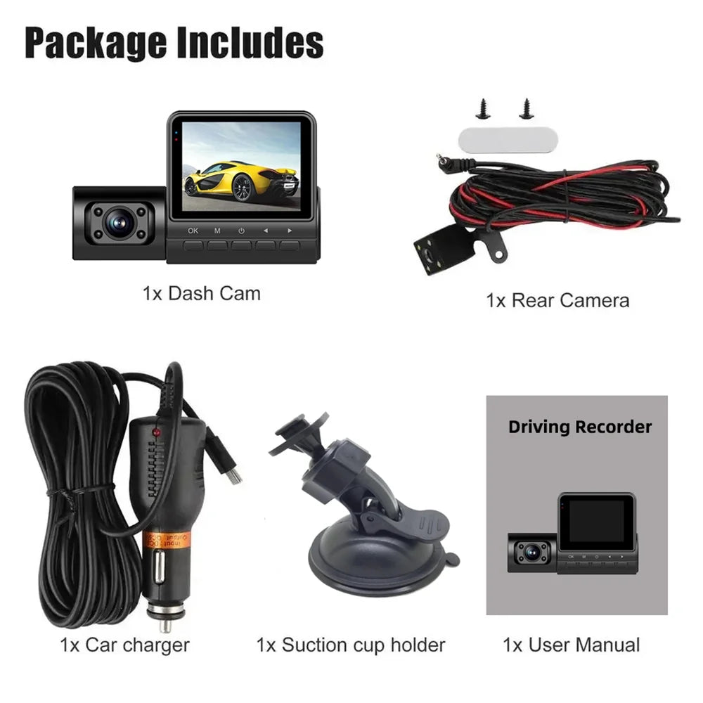Dash DVR DVR Inch Camera 1080P Cam 3-Lens Camera,Inside Inside Screen Dash Nebublu 3-Lens Camera Dash Rear 2 Rear 3-Lens Support DVR Pinnaco Inch Dash 1080P 1080P Camera Dashcam