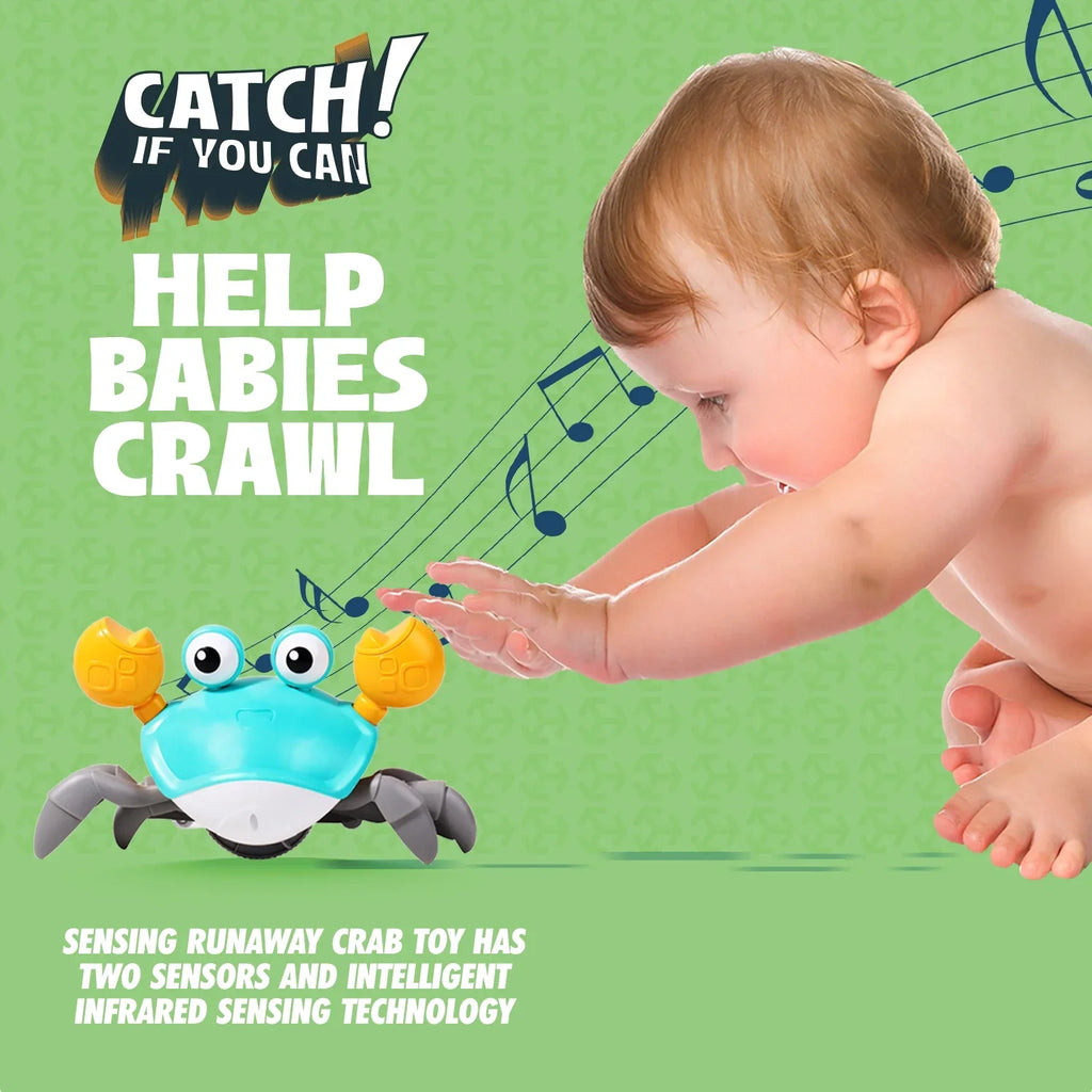 For Walking Toys Alin Cute Music Learning Time Toddlers And For Tummy Infant Interactive 36 Gifts Development & Crab: Baby Toy Crawl, Crawling Months Gift Birthday Kids