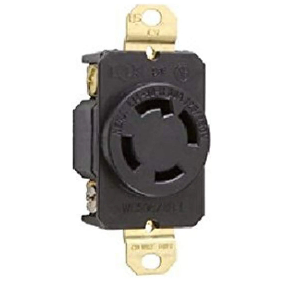 Turnlok Volt 3-Phase Receptle 30 Flush Specification Blk Amp Single L14-30R NEMA Mount 125/250 Grade Industrial