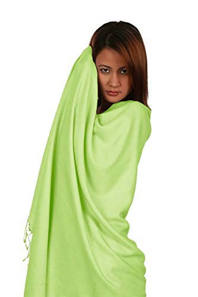 (Honey Green Shawl/Cashmere Scarf/Wool/Silk Dew Shawl) Shawl/Shawls/Scarf/Scarves/Wrap/Stole/Muffler/Cape/Ruana/Blanket/Throw/Pashmina Regular