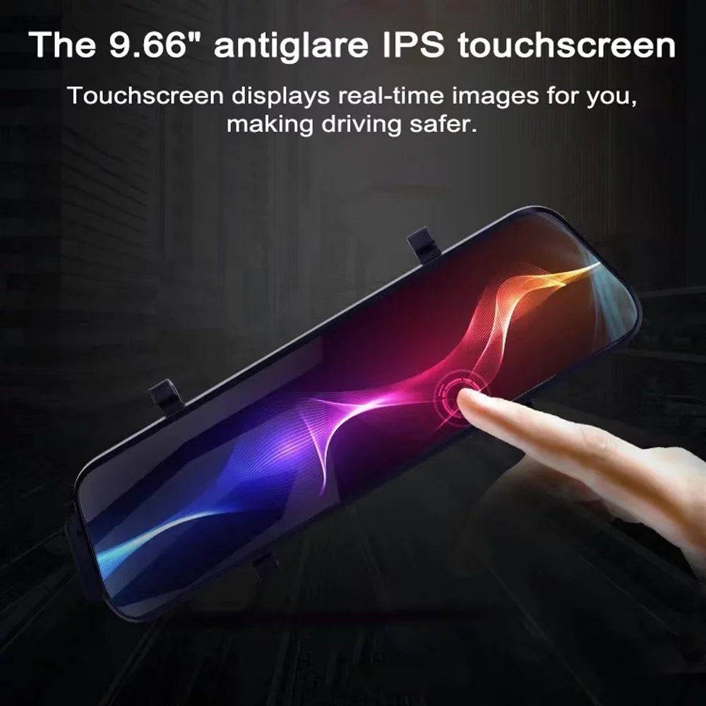 Wide Camera Cam Touchscreen, Angle, Inch Dash Full 170° Tomshoo with Motion Detection Dual 9.66