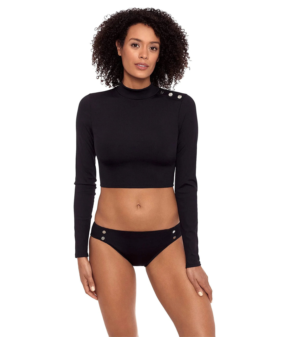 Rib Hipster Ralph 10 Lauren Button Solids Black Side LAUREN Tab