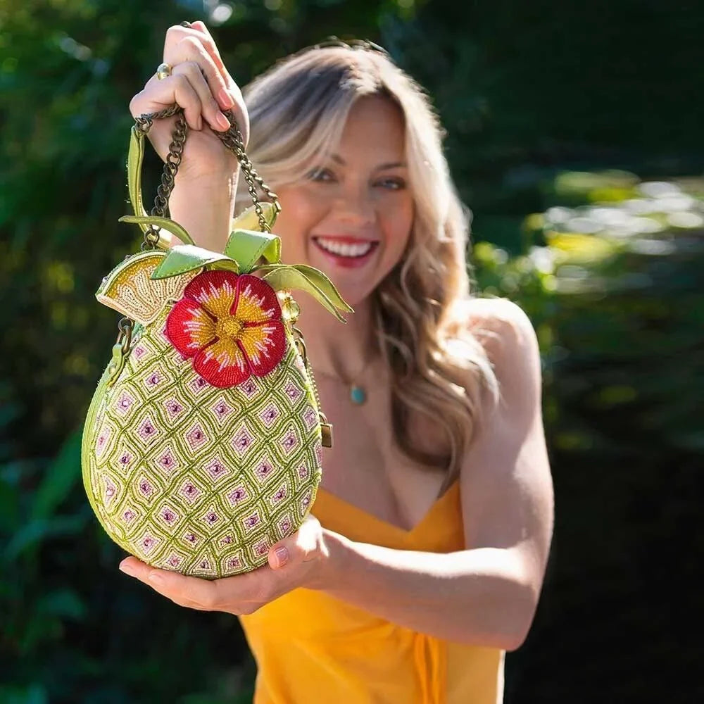 Multi Island Novelty Mary Frances Bag Pineapple Handbag Crossbody New Beaded