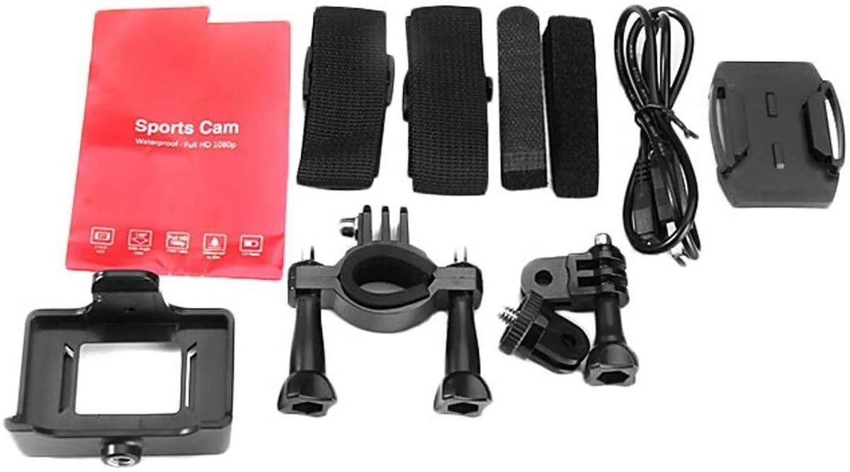 Cam Black Sports VEMONT Action Full Camera, Waterproof Wide-Angle HD surf Inch Mounting Accessories 1080P Kit Camera and 12MP Lens Camera 2.0 30m/98ft with Action Underwater Snorkel