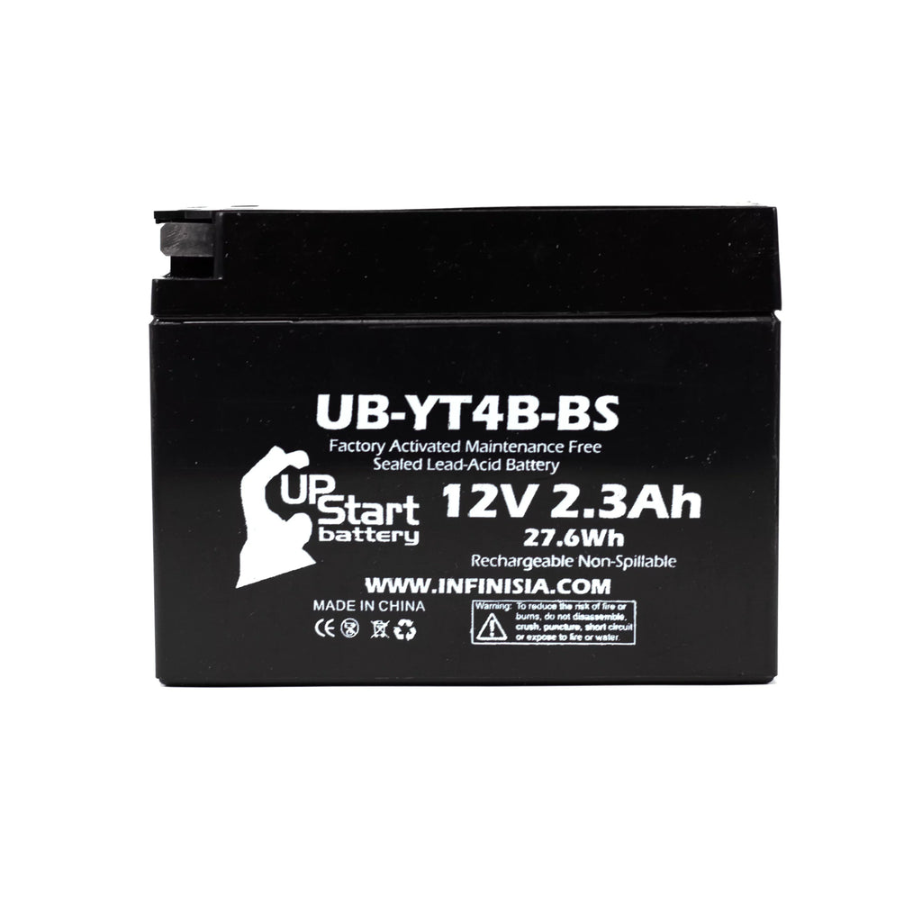 SR400 2005 UpStart 400CC - Activated, Replacement Maintenance for Factory UB-YT4B-BS 2.3Ah, Battery Yamaha 5-Pack Free, Battery 12V, Motorcycle