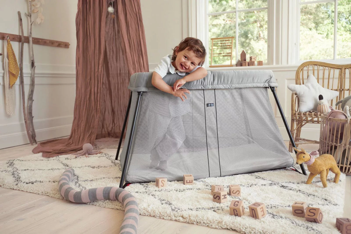 Light BabyBjorn Silver Crib Travel Sheet Bundle Pack and Fitted