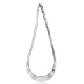 16" Graduated Sterling Silver Omega Cleopatra Necklace 16mm Rhodium