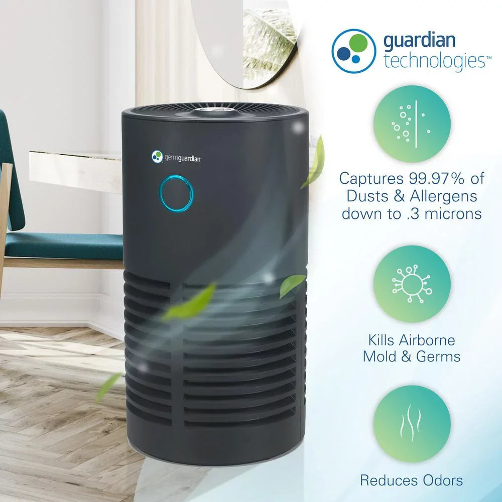 Air Filter, Purifier HEPA 150 Removes Sq. Mold, Smoke, Odors, with AC4700BDLX ft, UV-C, GermGuardian