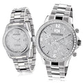 Hers Diamond Watch Stainless Watches: His and Steel 3.5ct Set