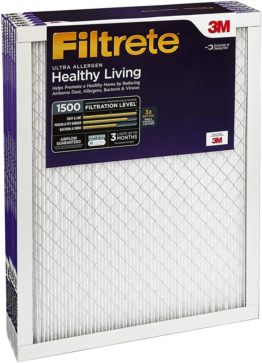 Reduction MPR AC Allergen 1500, 25 16 Healthy 1, Ultra Filter, Filtrete Air Furnace x x Living 6-Pack