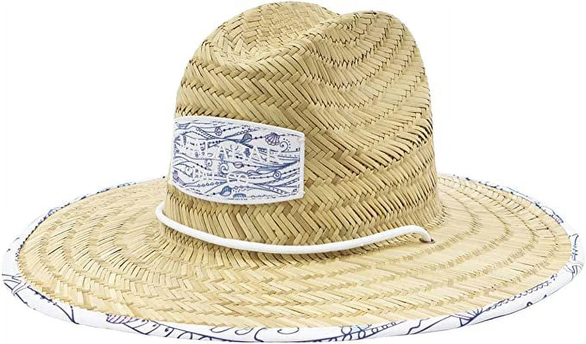 Pattern Malabar All, Straw & Kids Hat Sunhat, Board, Fabric Lifeguard 3+, Swim, Print Beach, Shells Fishing, Ages Boat, Fits Cruise, Girl, Hat, Paddle Children's Boy