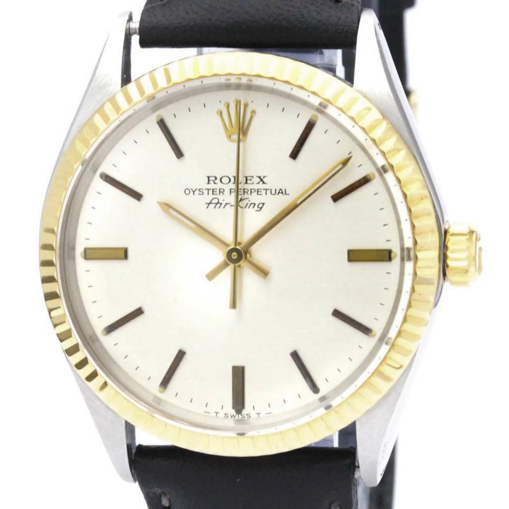 Mens Vintage Oyster Perpetual BF560275 18K Airking ROLEX Yellow Steel Used Gold Authenticated Watch