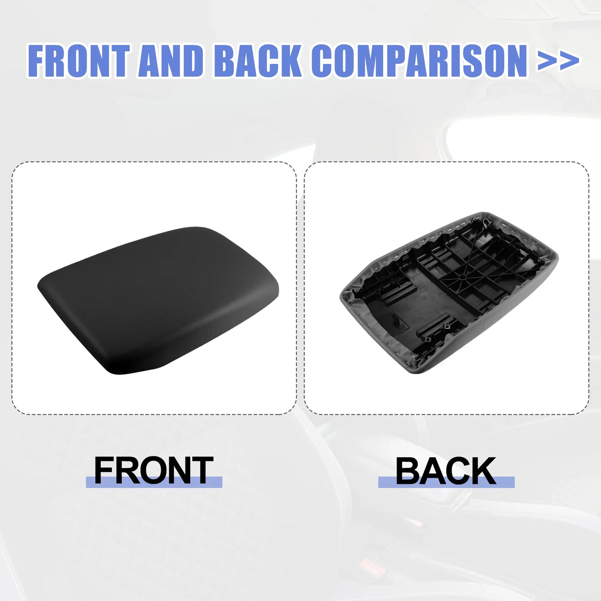 Leather Car Protector Toyota Center Cover 2009-2014 Box Black Console Armrest Seat Faux Highlander for