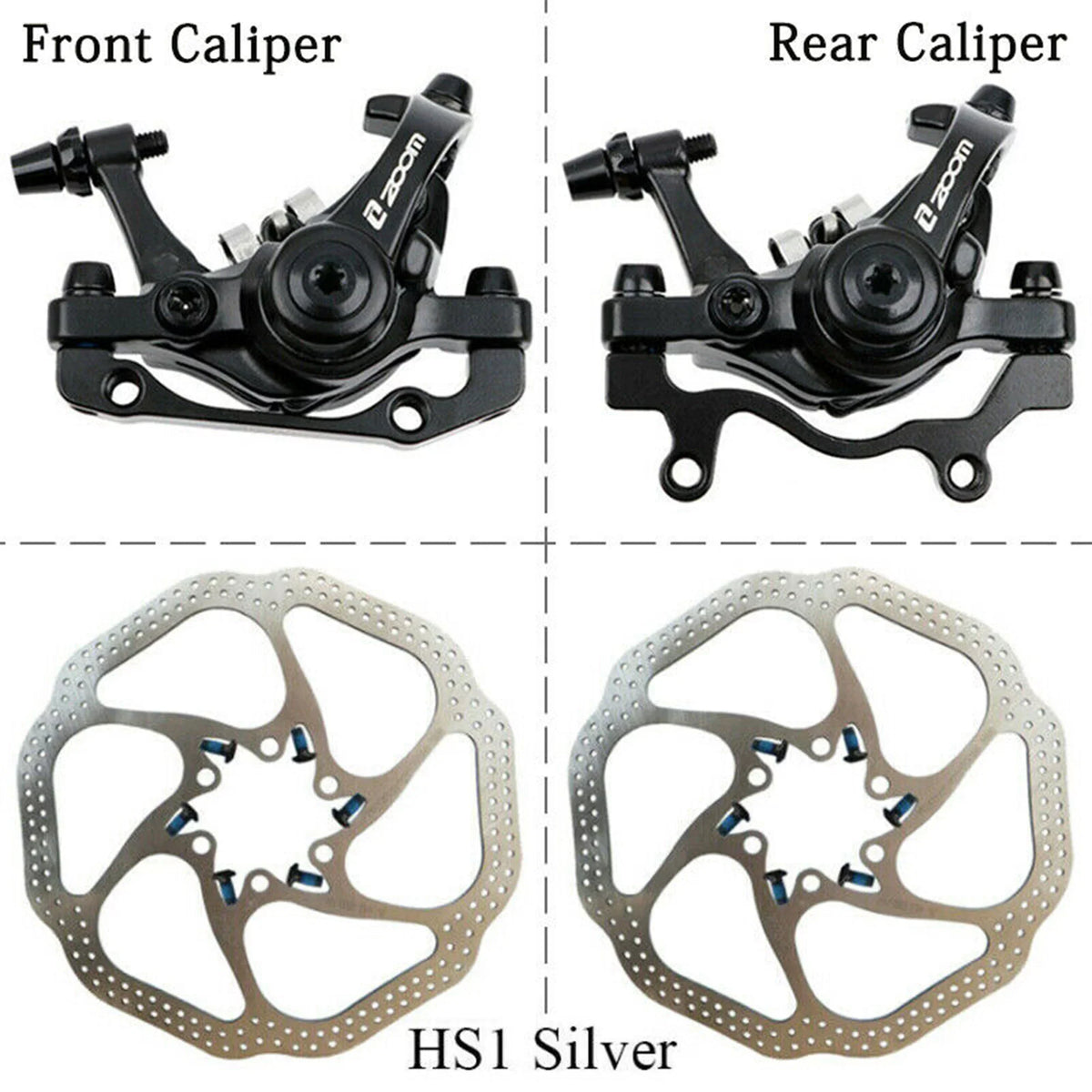 Rotor Brakes Double Piston Bicycle with Caliper Brake Front 160mm Bike ZOOM MTB Disc Mechanical Rear