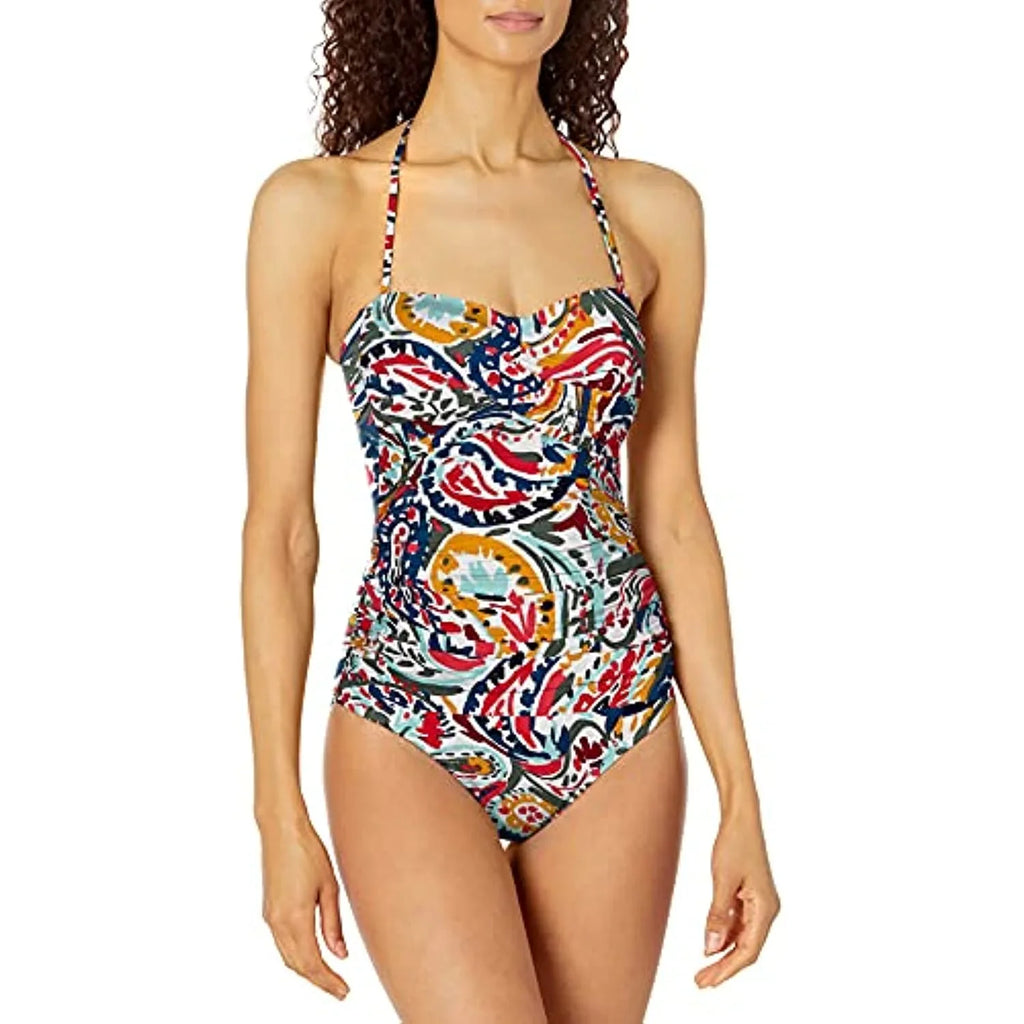 Twist Piece Bandeau 10 Anne Cole One Multi Womens Swimsuit Paisley