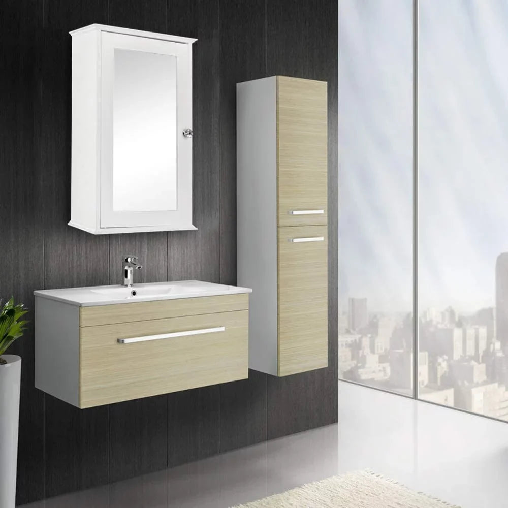 Cabinet with White BSL Medicine Shelves Organizer Bathroom Cabinet 2 Wall Storage Adjustable Mirrored Door and Mount Single