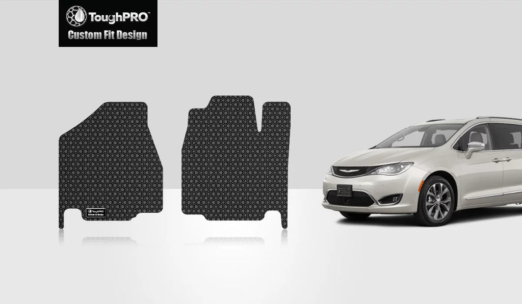 Duty All - in Compatible Mats Two - CHRYSLER ToughPRO Front (Made 2019 with Pacifica Rubber Weather USA) - - Heavy Black