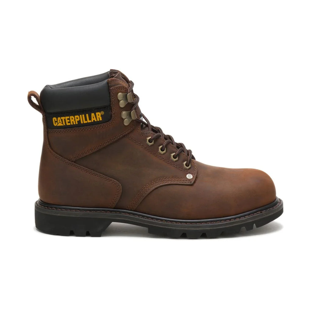 Men Work Caterpillar Brown Shift Second Boot Dark Steel Toe