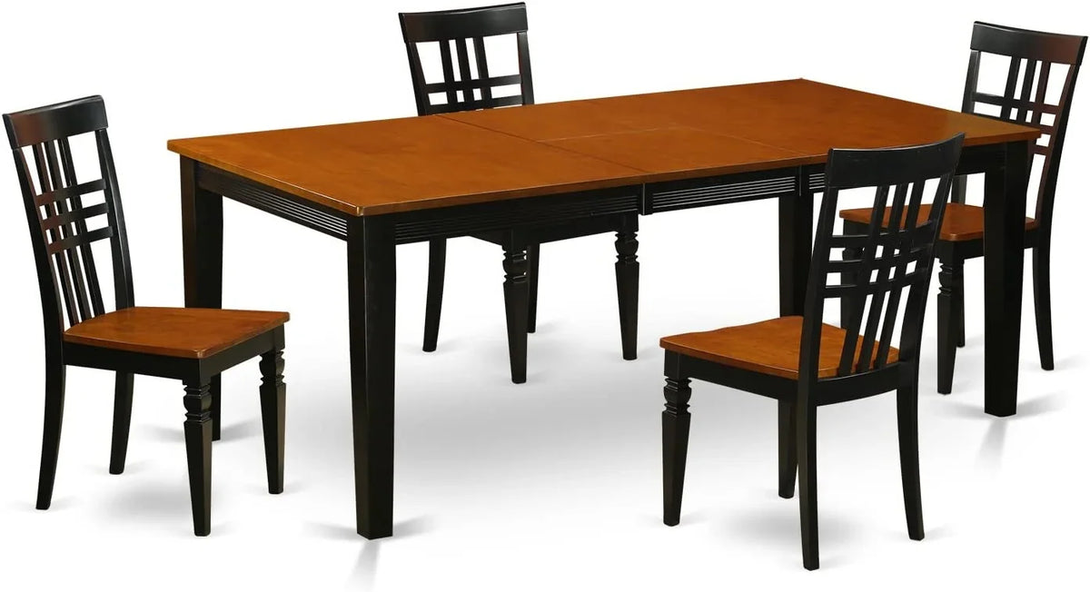 & - East Kitchen Piece Set & Dining 4 Table Chairs 5 West Quincy Table Cherry One Black with - Furniture Room