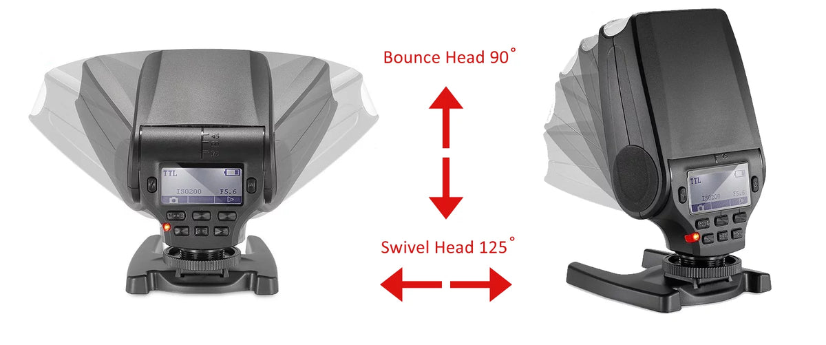 Flash Multi-Function Bounce, Swivel Head Alpha Sony Compact A6000/A6300/A6500 (Multi-Interface)