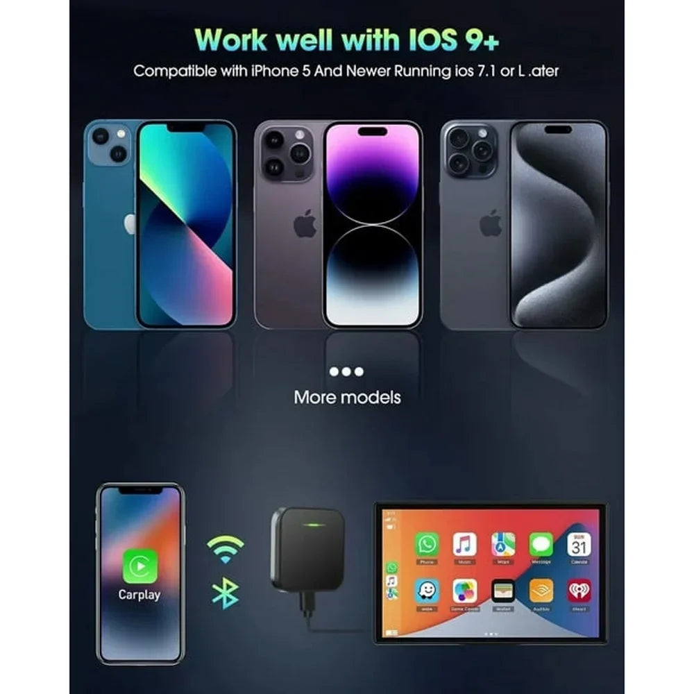 Auto Carplay Player Car Box Black Navigation Wireless Dongle, For iOS Adapter Apple