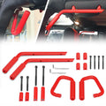 Grab Coated Powder 07-18 Wrangler Full Jeep WEISEN- Bar Red & Handles Rear Front Set for JK Aluminum