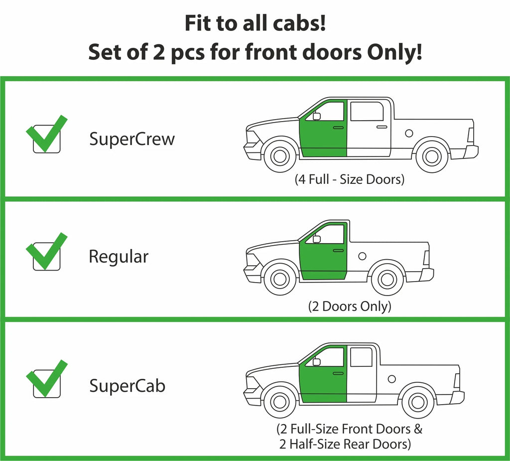 Cab/SuperCrew/SuperCab, Vent Rain Regular Deflector, - Deflectors for Cars, Shatterproof Guards, 2 GY003497 Window Car in-Channel Window pcs Ford Goodyear F150 for 2021-2024 Visors Accessories,