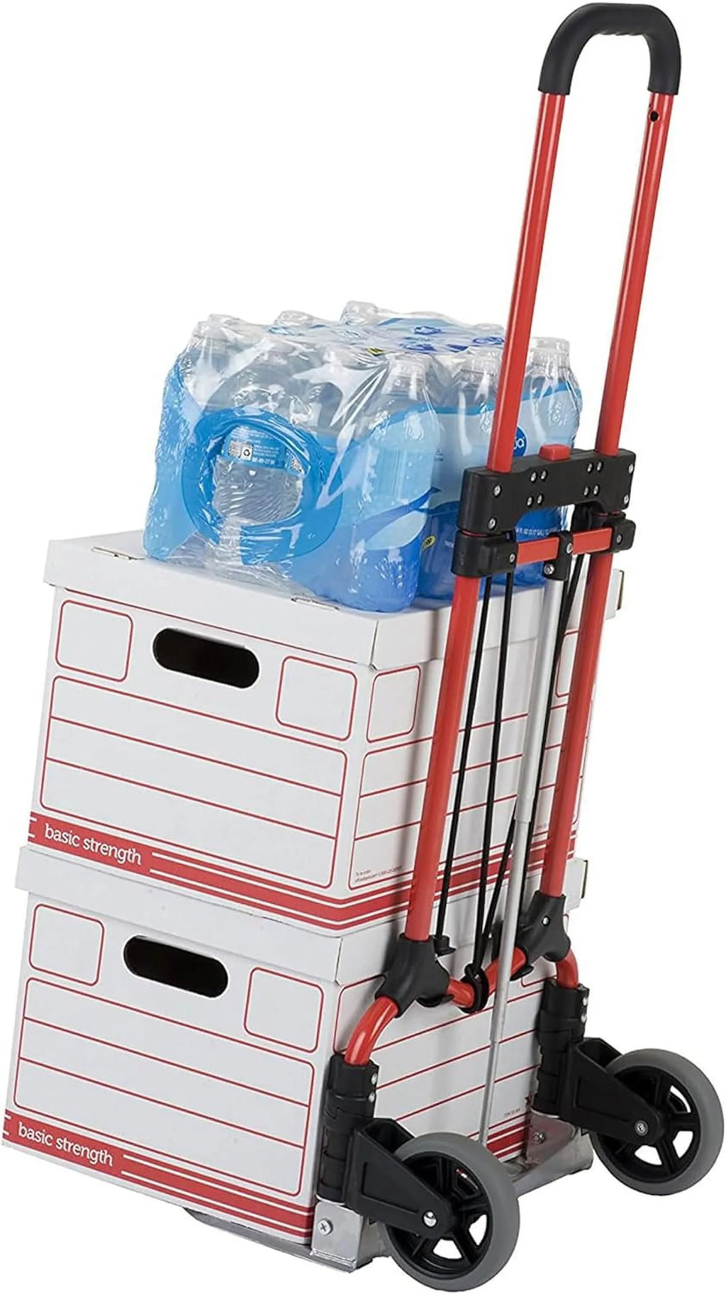 Folding Luggage Cart W/Telescoping Personal Pack) Silver/Black Steel (4 Hand Truck MCI 160Lb Handle, Capacity