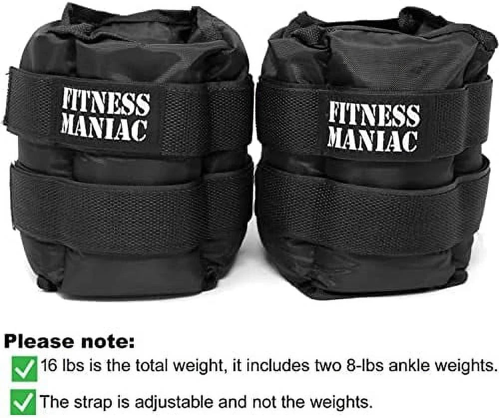 gym, straps weight, durable walking, double pounds ankle for men workout, 1 exercises ankle) pro lbs ab, and weights leg set (8 women pair glute 16 premium heavy for per