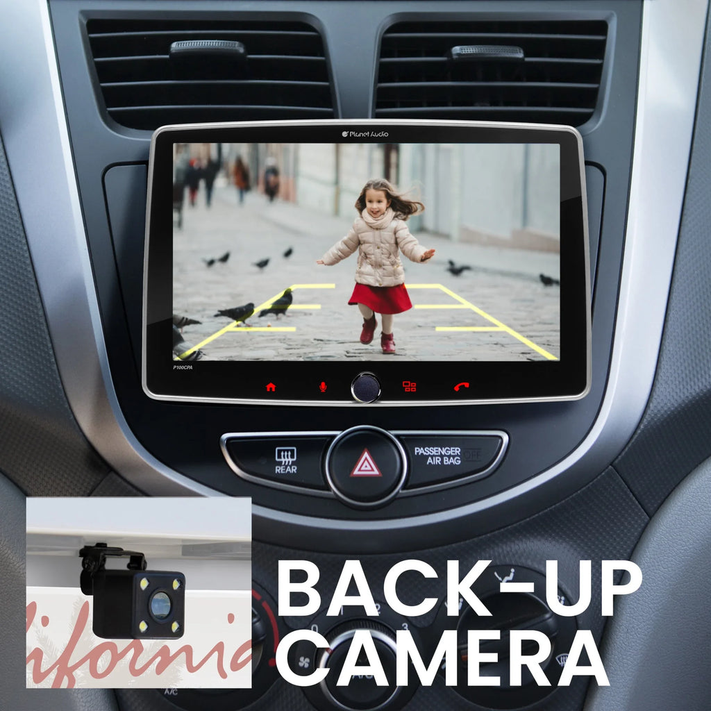 Camera Stereo AM/FM No Din, Auto, Bluetooth, Android CD Apple Backup - Touchscreen, Inch Radio Single CarPlay, Car Receiver, P100CPAC DVD Audio Planet Player, 10.1
