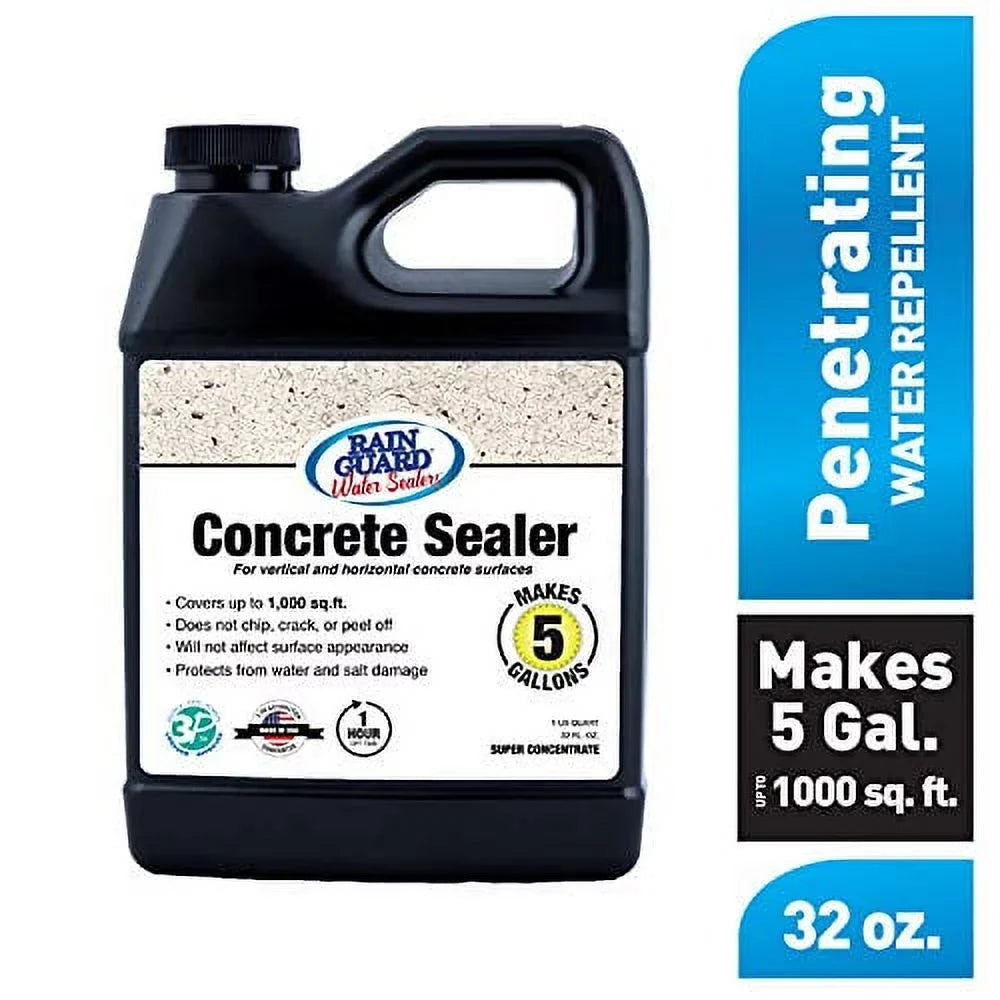 Water Ft, Sealers Concrete Interior - Repellent for Clear Sealer Rain Makes Sq. Water Guard oz Concentrate Super 32 Concrete Exterior 5 to Covers Gallons, up or Invisible SP-4003 - 1000