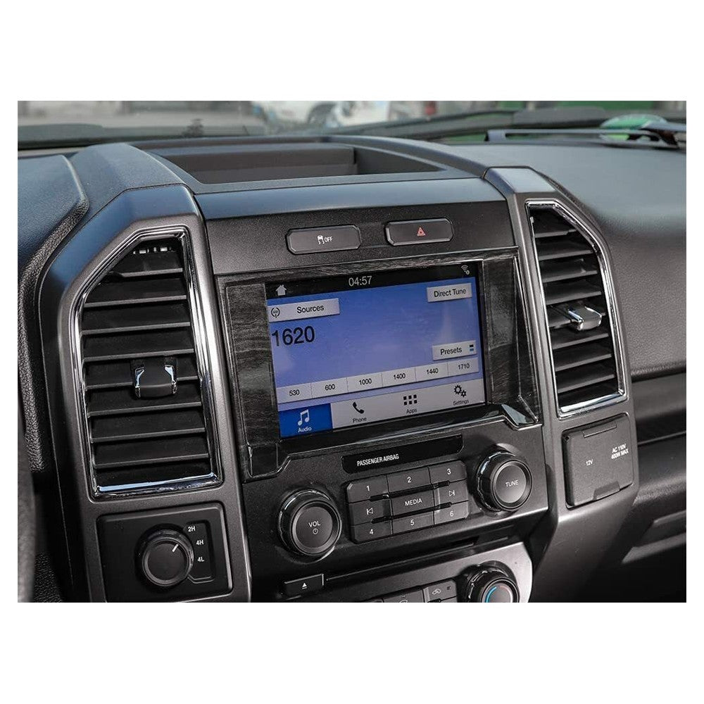 F150 Kit Black Accessories Teledu Console Center Cover 15+ Trim Interior Wood