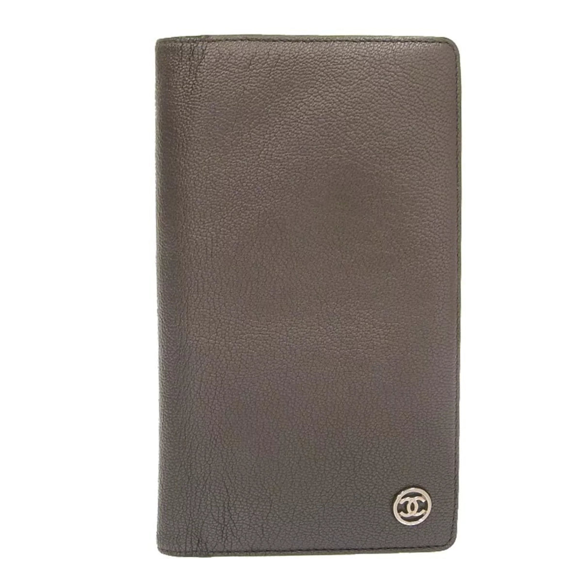 mark gray bi-fold Chanel CHANEL metallic seal 11 here long lambskin (Fair) with No. wallet Pre-Owned