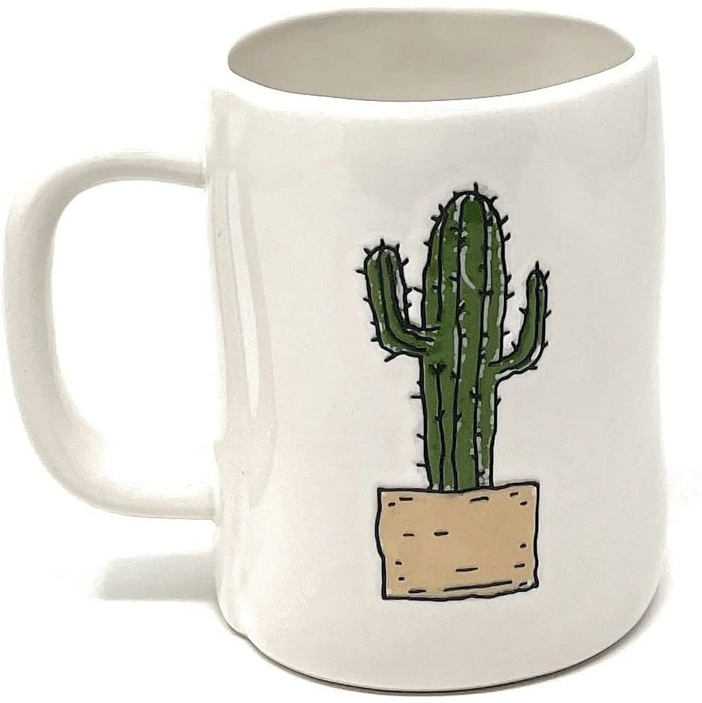 GIRL Back Coffee with YOU Dunn GROW Icon Mug White Sided Tea on Double Rae Plant Cactus