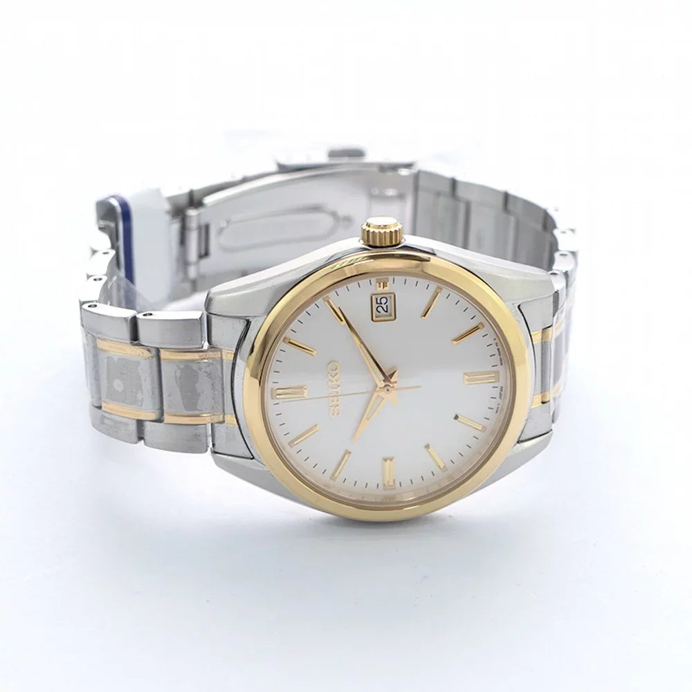 Quartz Two-tone Dial Watch Men's White Seiko SUR312P1