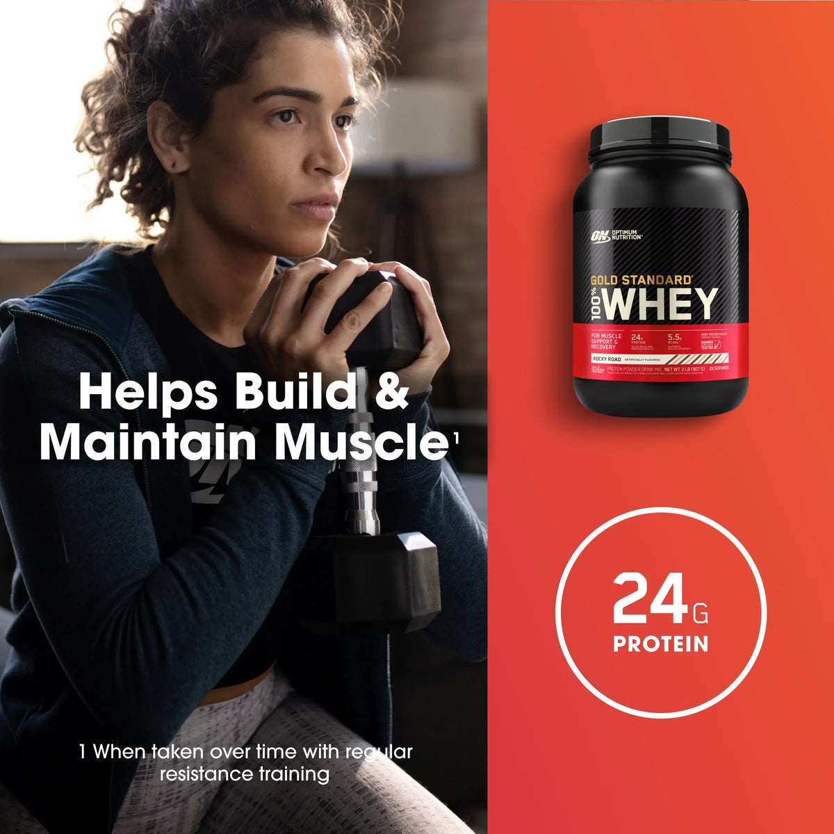 Standard 28 100% Gold Rocky Powder, Whey 2 Protein Servings Nutrition, lb, Optimum Road,