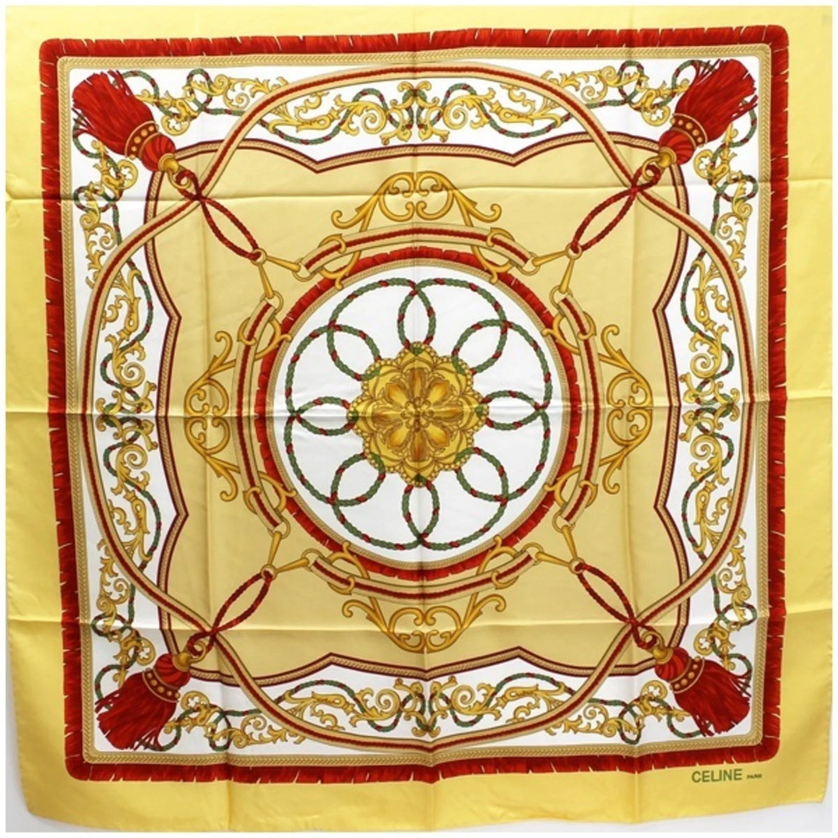 Celine muffler (Good) CELINE Pre-Owned scarf ladies silk yellow
